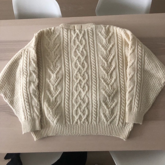 Vintage cream British wool fisherman sweater - Picture 8 of 10